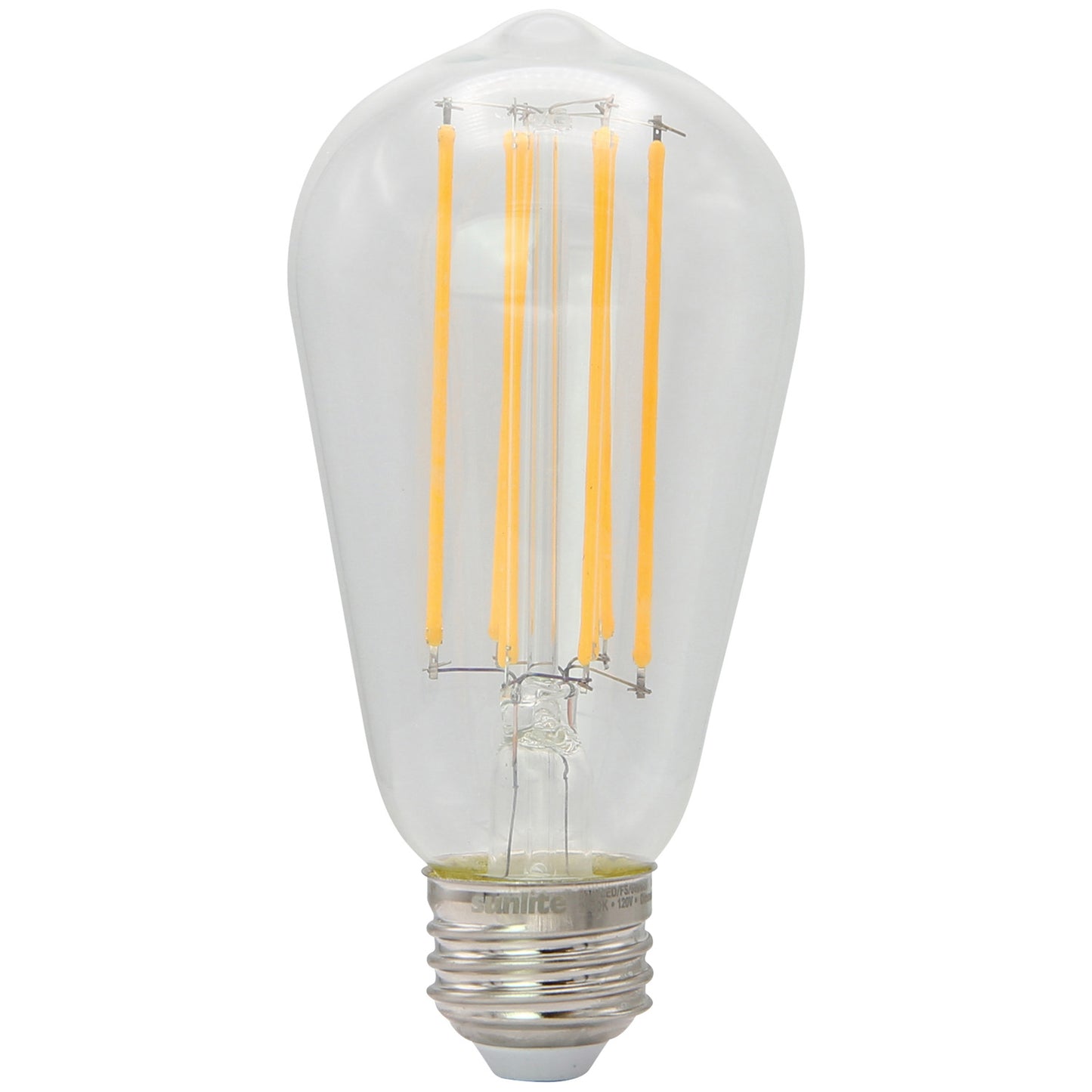 Sunlite 80898 LED S19 Filament Style Edison Light Bulb, 6 Watts (60W Equivalent), 600 Lumens, 120 Volts, Medium Base (E26), 90 CRI, Dimmable, Title-20 Compliant, Energy Star, 1 Count, 2700K Soft White