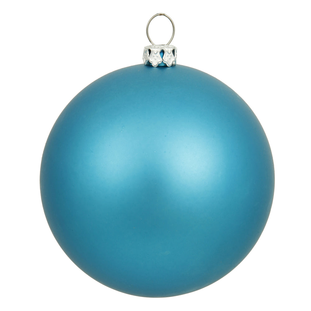 Vickerman 6" Turquoise Matte Ball Ornament 4 per Bag