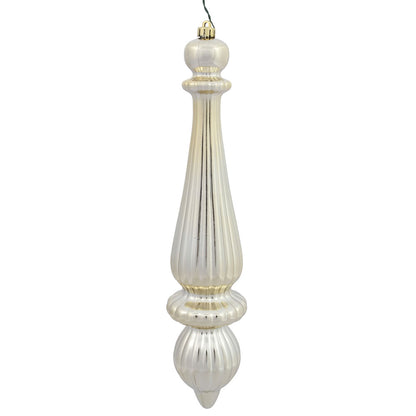 Vickerman 14" Champagne Shiny Finial Drop Ornament Pack of 2