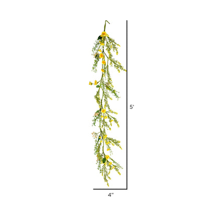 Vickerman 5' Artificial Yellow Sunflower Garland.