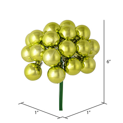 Vickerman 6" Lime Shiny Ball Ornament Christmas Pick Pack of 2