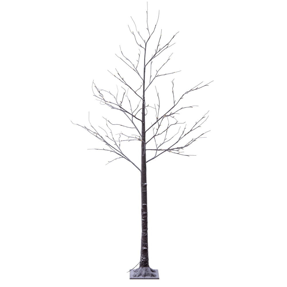 Vickerman 8' Brown Frosted Twig Tree Warm White 3mm Wide Angle LED lights