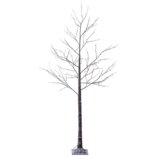 Vickerman 8' Brown Frosted Twig Tree Warm White 3mm Wide Angle LED lights