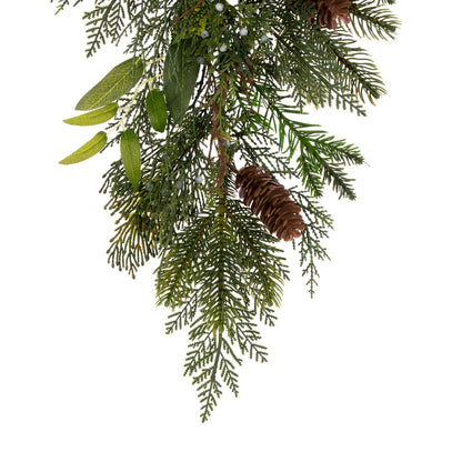 Vickerman 30" Cedar Pine Cone Twig Artificial Christmas Teardrop Unlit