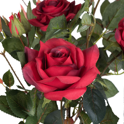 Vickerman 21" Artificial Red Rose Plant in Pot.