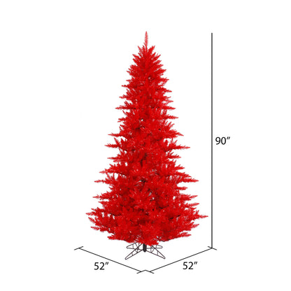 Vickerman 7.5' Red Fir Artificial Christmas Tree Unlit