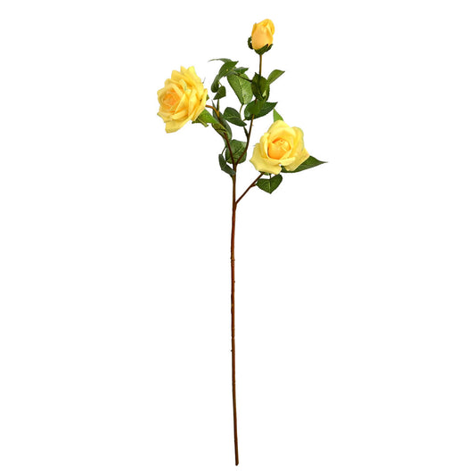 Vickerman 29" Artificial Yellow Real Touch Rose Spray. Includes 3 sprays per pack.