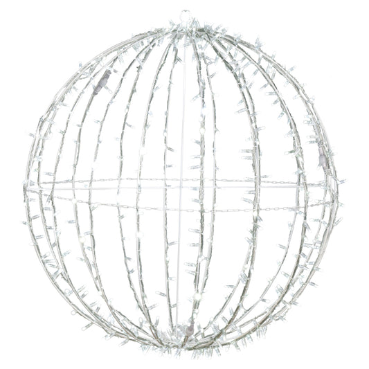 Vickerman 480Lt x 40" Fold Flat Cool White Led Jumbo Hanging Sphere.