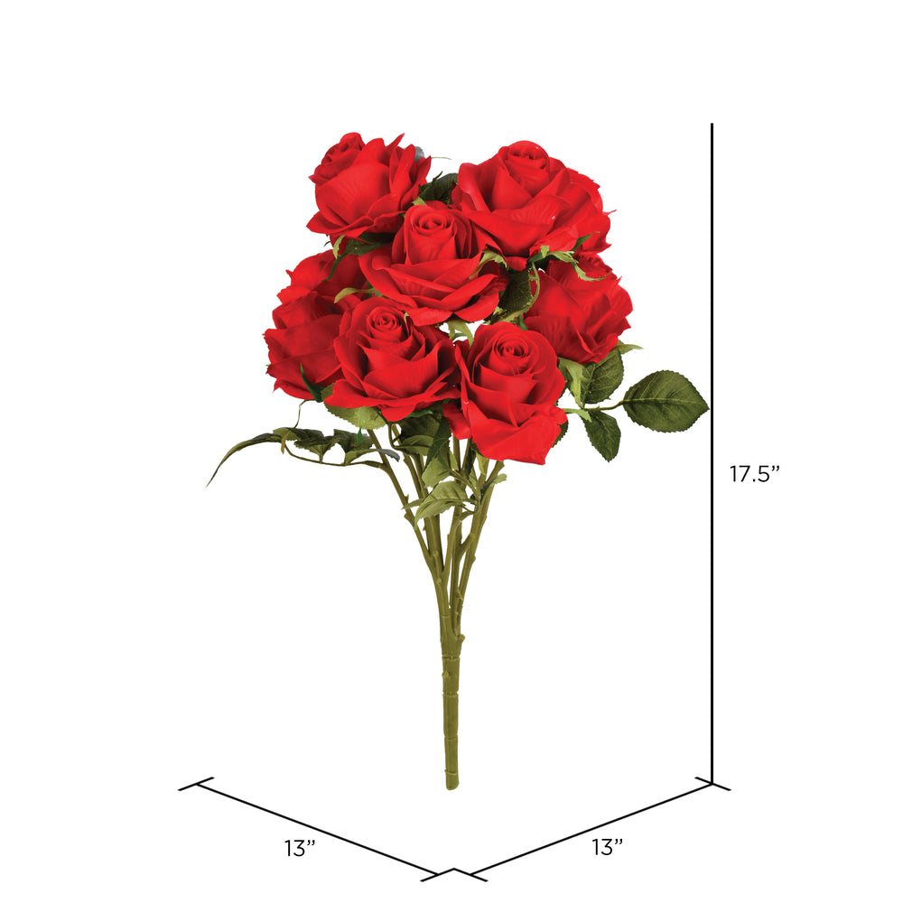 Vickerman 17.5" Artificial Red Rose Bush.