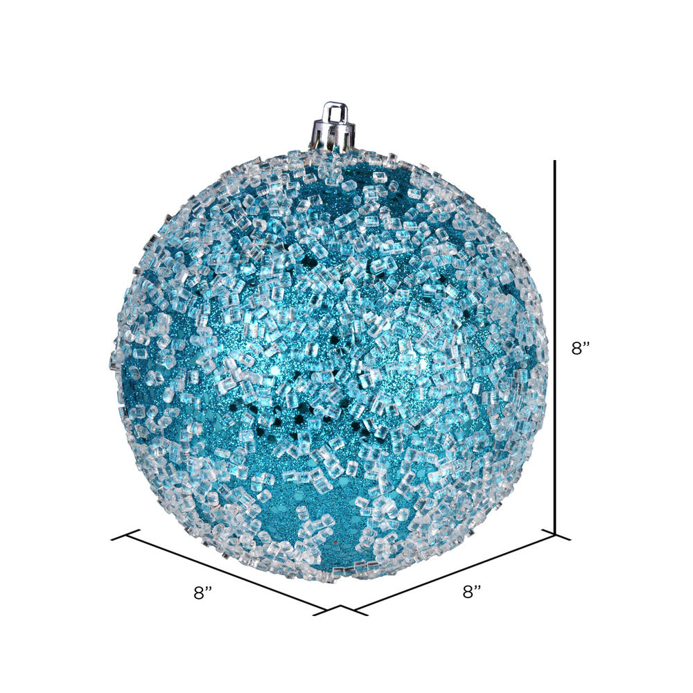 Vickerman 8" Turquoise Glitter Hail Ball Ornament