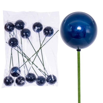 Vickerman 3" x 18" Midnight Blue Pearl Ball Ornament Stick 12 per bag.