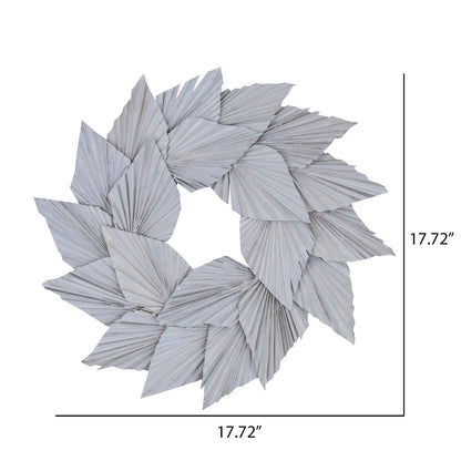 Vickerman Natural Botanicals 17" White Washed Palm Spear Wreath.