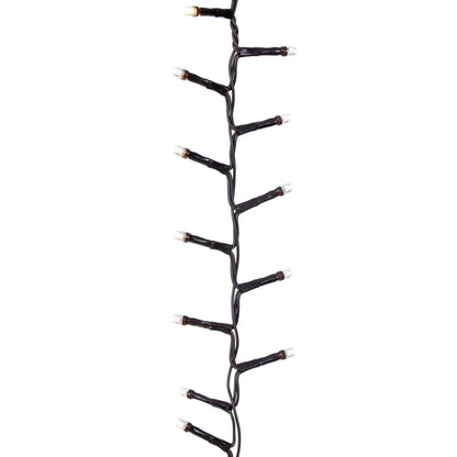 Vickerman 250Lt x 18' 8 Function Snake Light End Connecting Set with 5mm Wide Angle Warm White (2800-3000KR) LED Lights and Brown Wire, Connect up to 4 Sets End to End. Includes an 8 Function Remote Control. Has a 9' Lead Wire Power Cord with ETL Approved