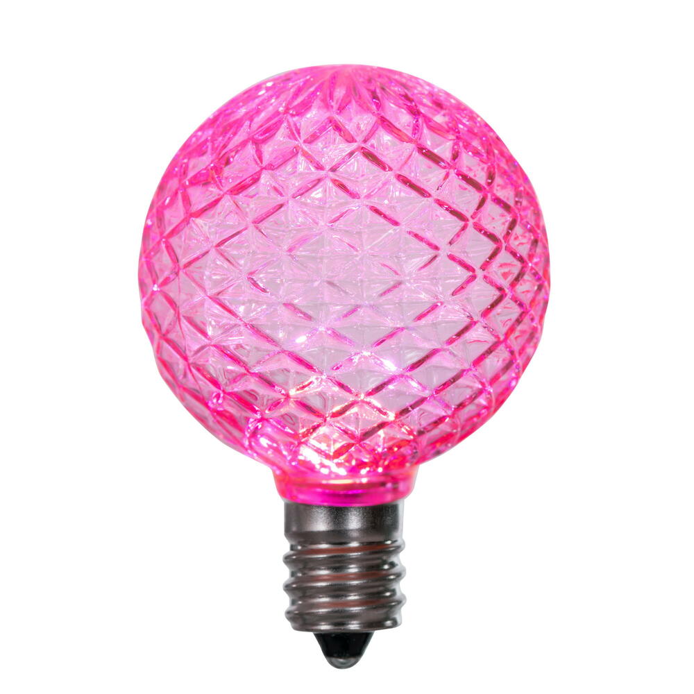 Vickerman G40 LED Pink Replacement Bulb package of 25