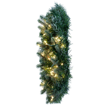 Vickerman 24" Frosted Douglas Fir Artificial Pre-Lit Wreath Warm White 3mm LED Wide Angle Lights.