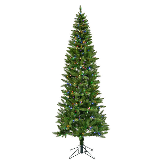 Vickerman 5.5' x 28" Creswell Pine Artificial Christmas Pencil Tree Multi-colored Dura-Lit® LED Mini Lights