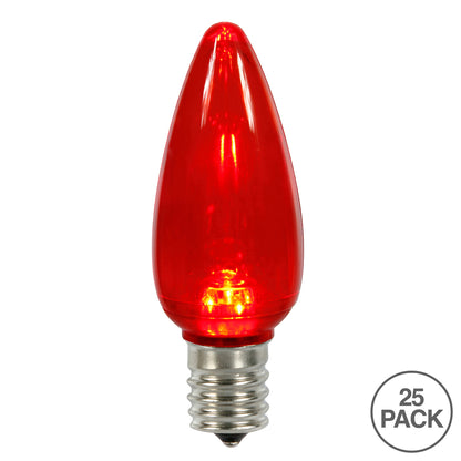 Vickerman C9 Transparent Plastic LED Red Dimmable Bulb bag of 25