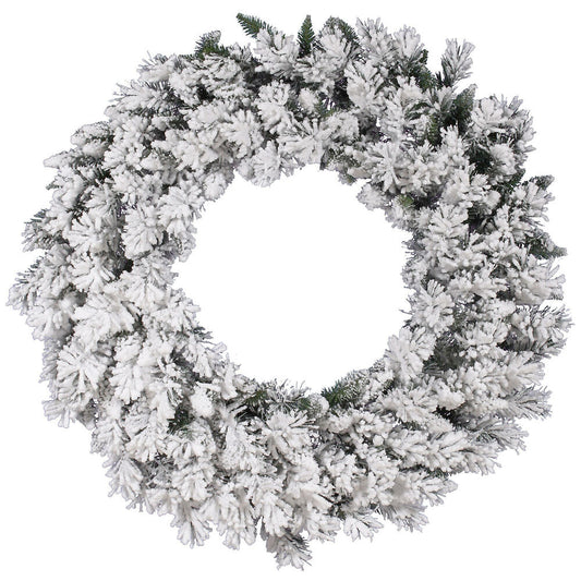 Vickerman 48" Flocked Snow Ridge Artificial Christmas Wreath Unlit