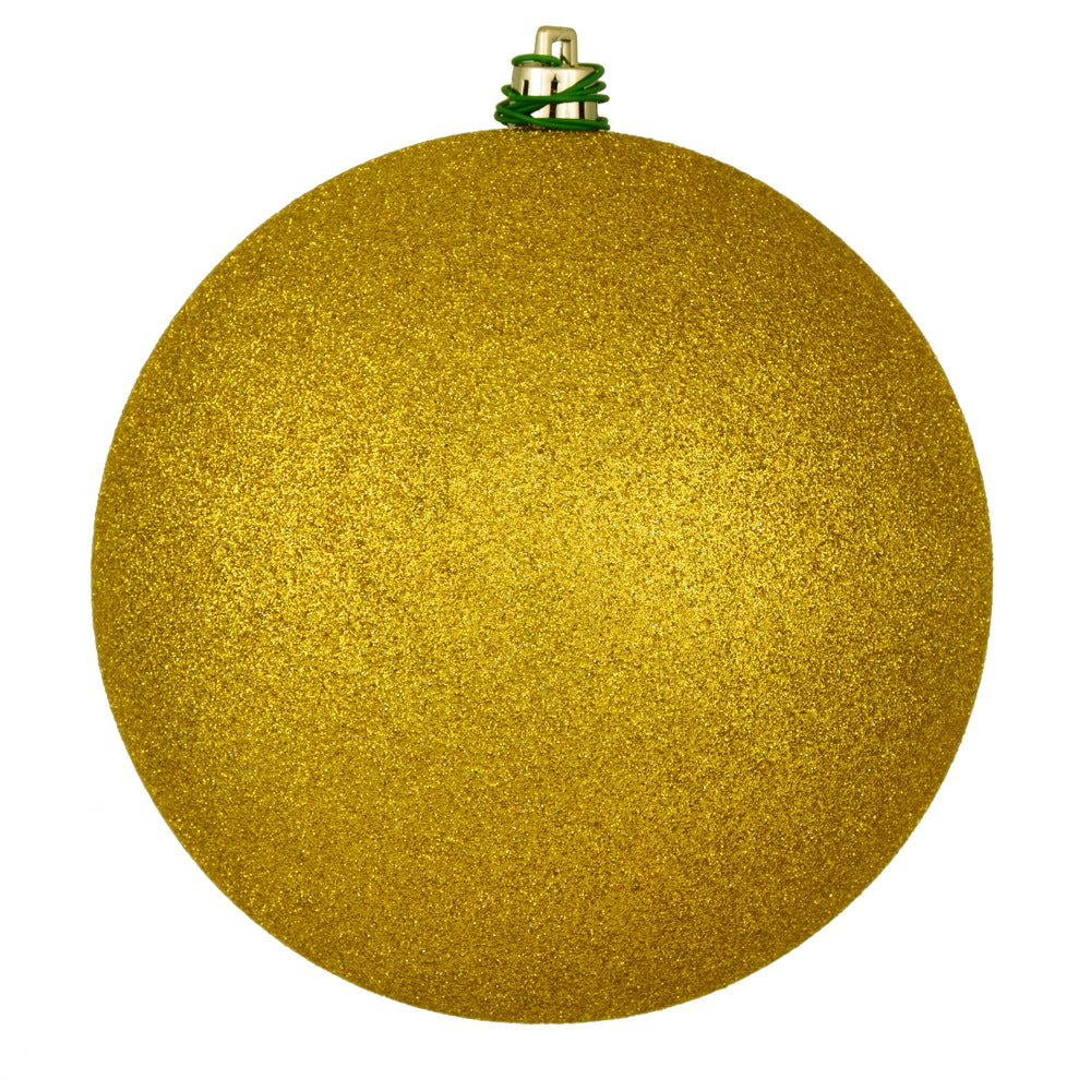 Vickerman 10" Medallion Gold Glitter Ball Ornament