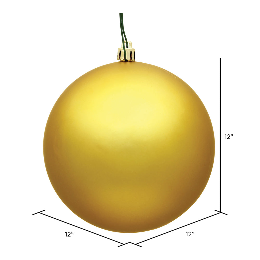 Vickerman 12" Honey Gold Matte Ball Ornament