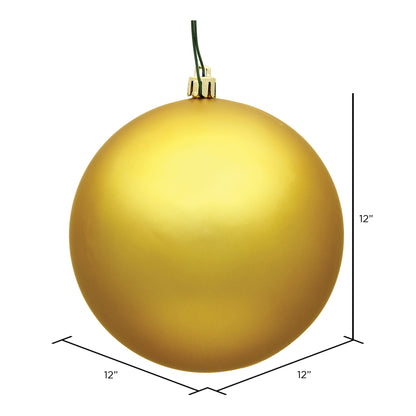 Vickerman 12" Honey Gold Matte Ball Ornament