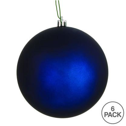 Vickerman 4" Midnight Blue Matte Ball Ornament 6 per Bag