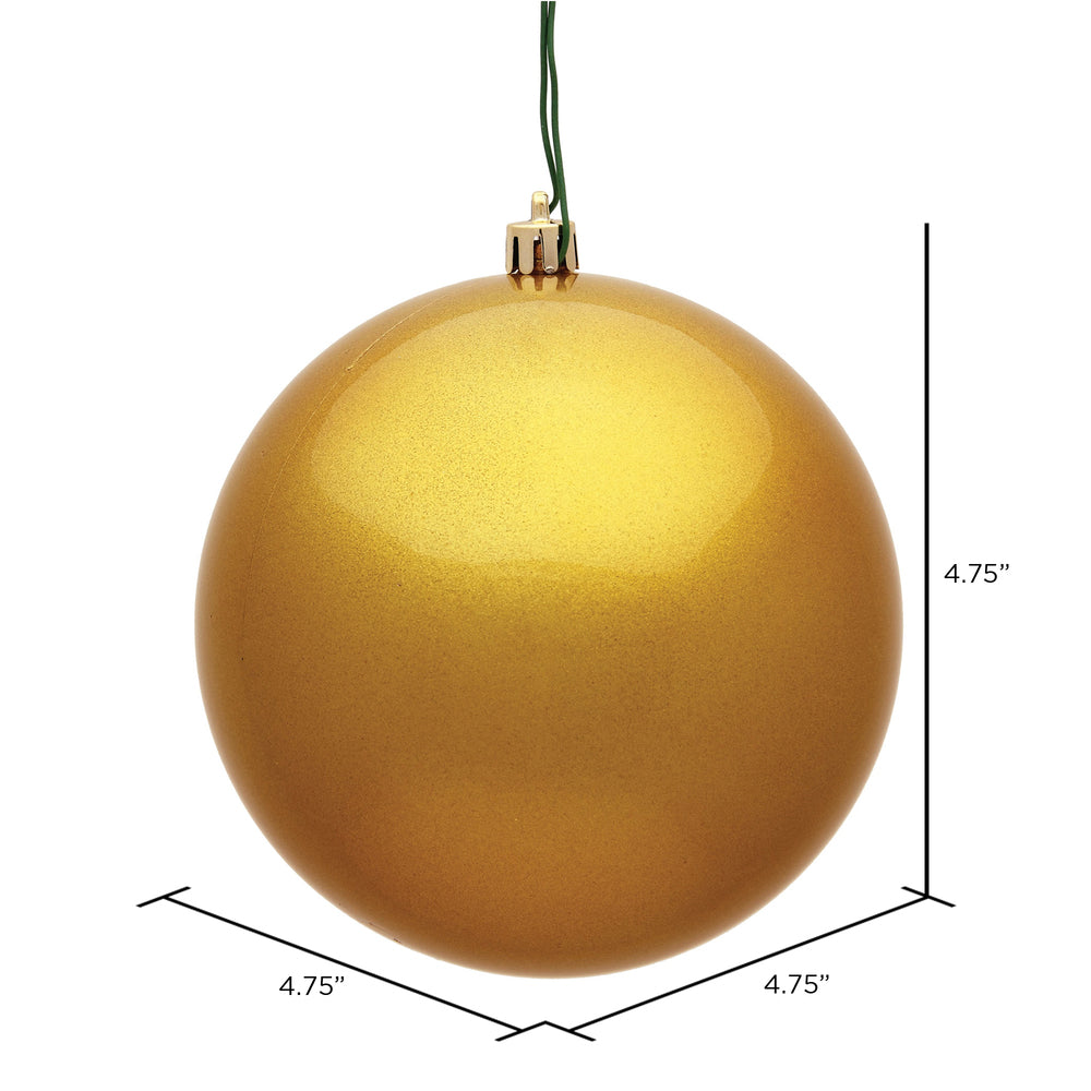 Vickerman 4.75" Honey Gold Candy Ball Ornament 4 per Bag