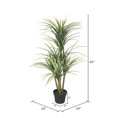 Vickerman 40" Artificial Potted Green Yucca