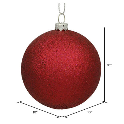 Vickerman 10" Wine Glitter Ball Ornament.