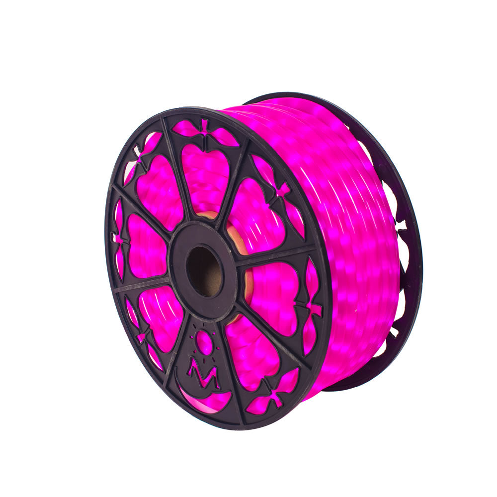 Vickerman 150' x .5" Fluorescent Pink LED Rope Light Spool 120 Volt.