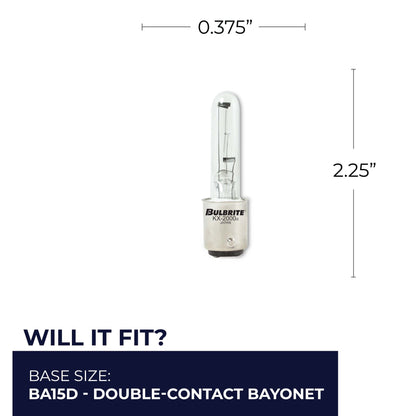 BULBRITE KRYPTON/XENON T3 DOUBLE-CONTACT BAYONET (BA15d) 40W DIMMABLE LIGHT BULB 2700K/WARM WHITE 2PK (473240)