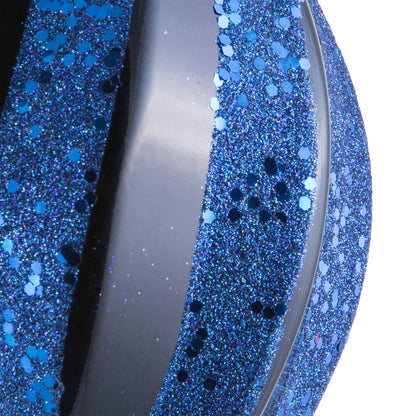 Vickerman 12" Midnight Blue Candy Glitter Swirl Drop Christmas Ornament