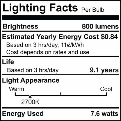 Bulbrite Pack of (8) 7 Watt Dimmable Clear ST18 LED Light Bulbs with Medium (E26) Base, 2700K Warm White Light, 800 Lumens