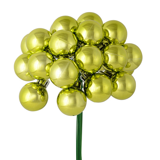 Vickerman 6" Lime Shiny Ball Ornament Christmas Pick Pack of 2