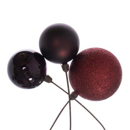 Vickerman 10' Burgundy Assorted Finish Branch Ball Ornament Garland.