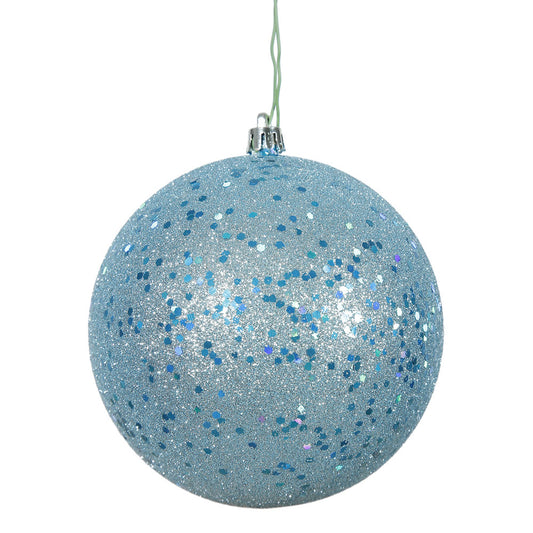 Vickerman 4.75" Baby Blue Sequin Ball Ornament 4 per Bag