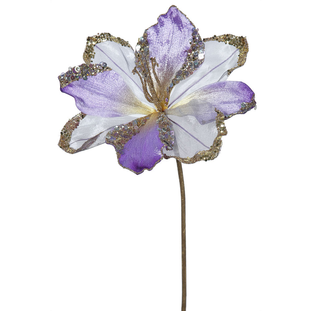 Vickerman 20" Artificial Violet Velvet Amaryllis Artificial Christmas Pick 3 per Bag