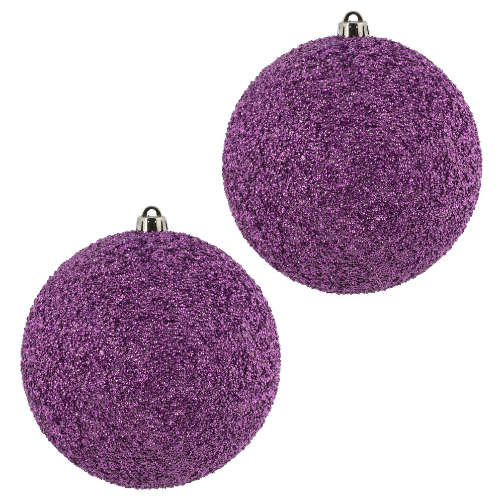 Vickerman 8" Orchid Beaded Ball Ornament 2 per Bag