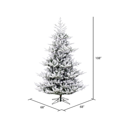 Vickerman 9' x 68" Flocked Hudson Fraser Fir Artificial Christmas Tree Unlit