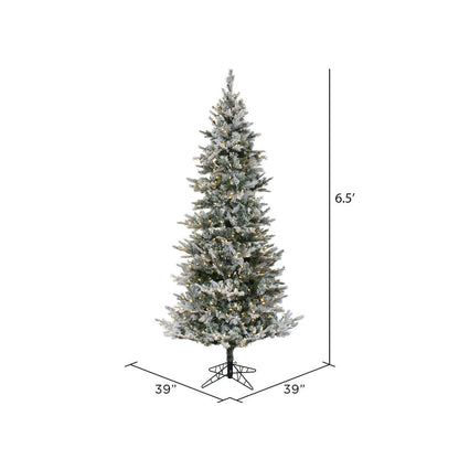 Vickerman 6.5' x 39" Flocked Kiana Artificial Christmas Tree Dura-Lit® LED Warm White Mini Lights