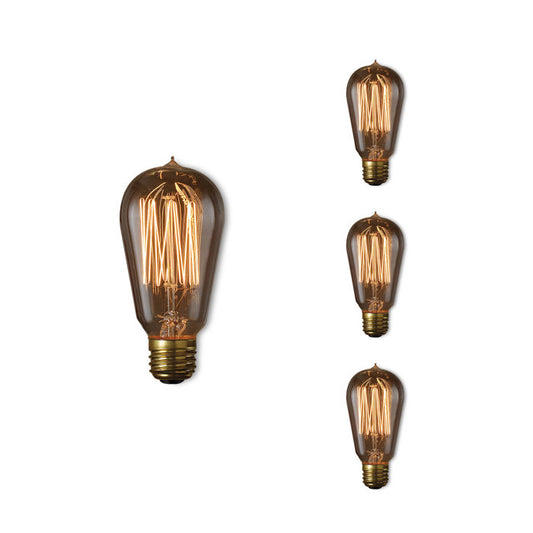 BULBRITE INCANDESCENT ST18 MEDIUM SCREW (E26) 60W DIMMABLE NOSTALGIC LIGHT BULB 2200K/AMBER 4PK (136019)