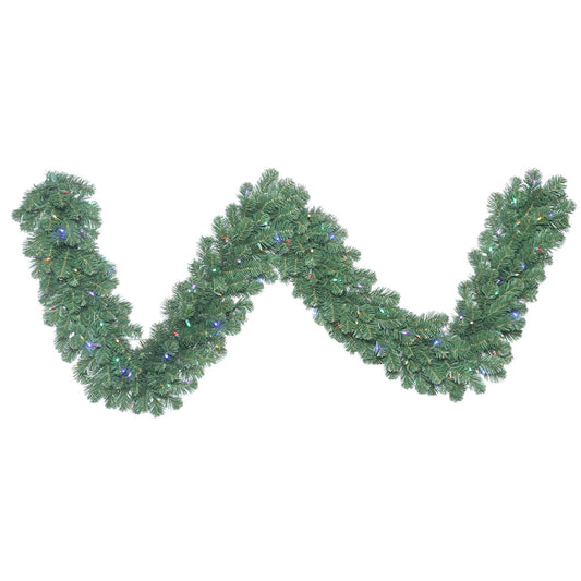 Vickerman 50' x 12" Oregon Fir Artificial Christmas Garland Multi-colored Single Mold LED Wide Angle Lights