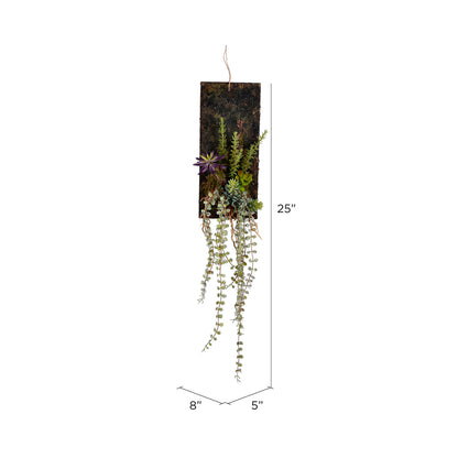 Vickerman 25" Artificial Mixed Plants on Wooden Plaque.