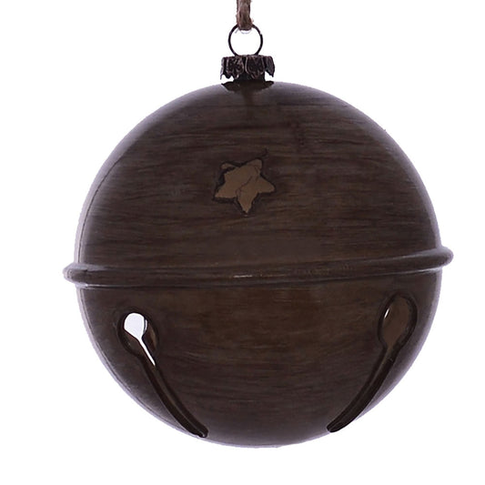 Vickerman 4" Pewter Wood Grain Bell Ornament. These ornaments are the perfect addition to any holiday decorating project. They features a light wood grain pattern. Includes 6 pieces per pack.