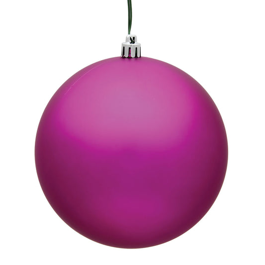 Vickerman 4" Fuchsia Matte Ball Ornament 6 per Bag