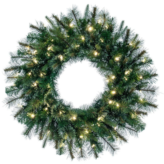 Vickerman 24" Cashmere Artificial Christmas Wreath with Warm White Dura-lit LED Lights