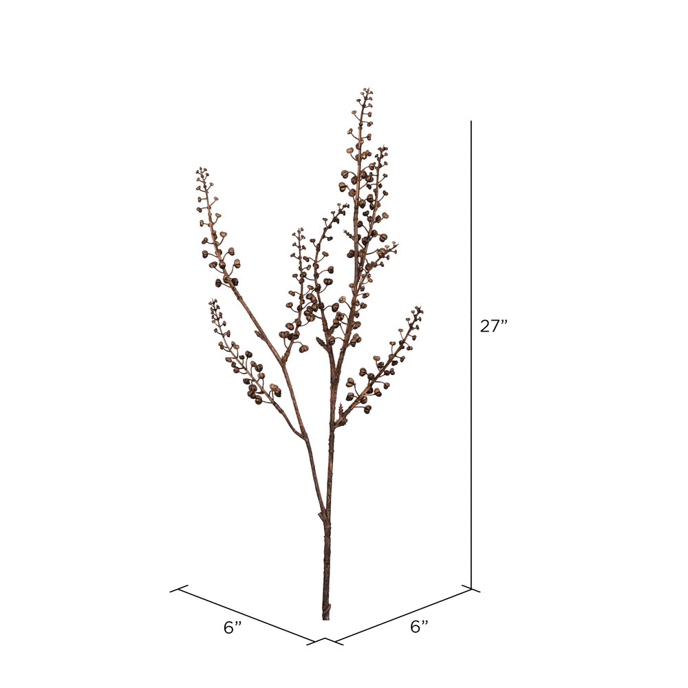 Vickerman 27" Artificial Brown Berry Spray. Includes 4 sprays per pack.