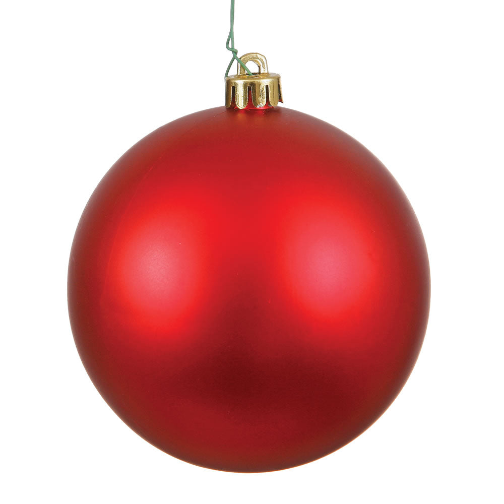 Vickerman 4" Red Matte Ball Ornament 6 per Bag
