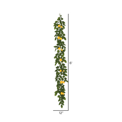 Vickerman 6' Artificial Green and Yellow Salal Leaf Lemon Garland.