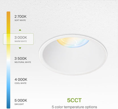 ASD Lighting LED Trimless Downlight Round 4inch 15W 120V Triac 2700/3000/3500/4000/5000K White ETL Energy Star